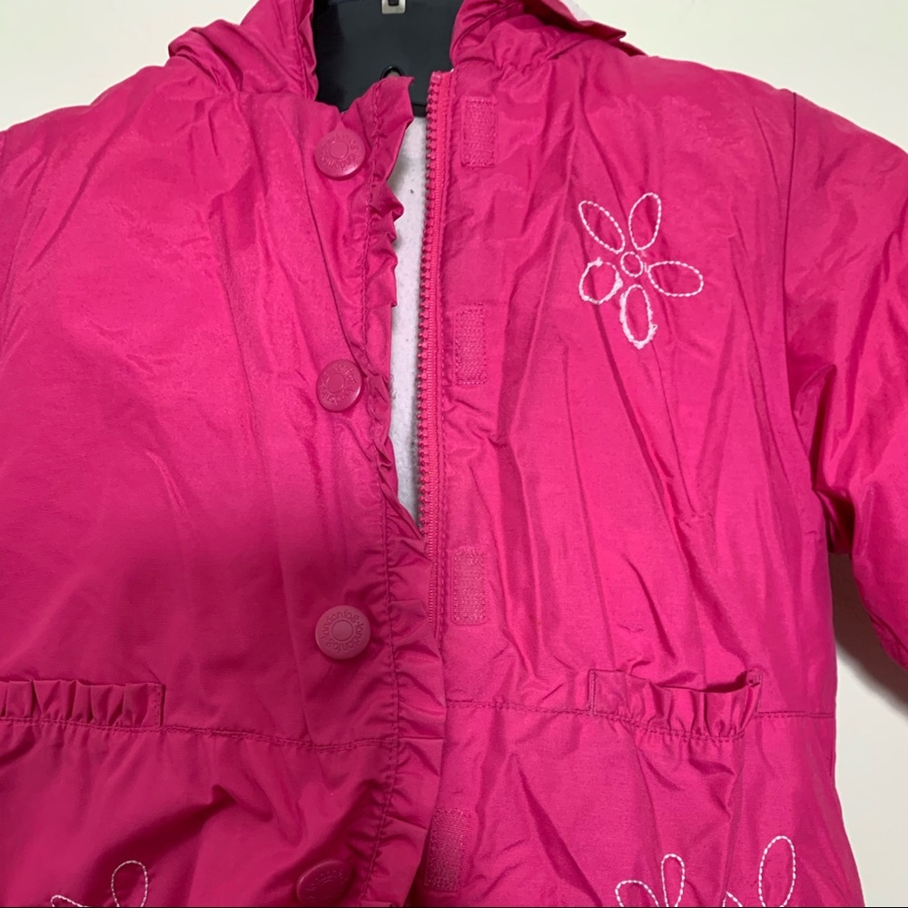 London Fog Reversible Hooded Pink Girls Jacket - Picture 3 of 9